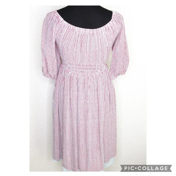 Hatch Briar sky blue red dashdot smocked waist maternity dress size 2 or Medium - Picture 16 of 16